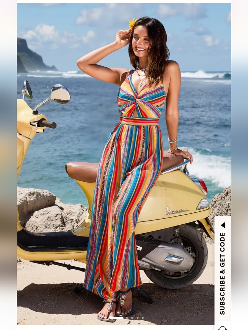 Cupshe Bold Beat Striped Multicolor Wide-Leg Jumpsuit - Picture 2 of 14